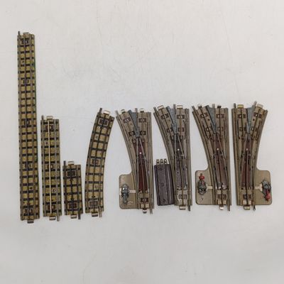 Lot of 73 Vintage Meccano Hornby Dublo 3-rail tracks