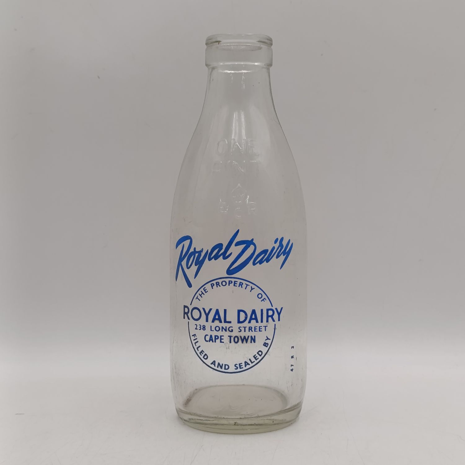 Vintage Royal Dairy Cape Town glass milk bottle