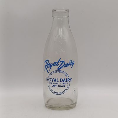 Vintage Royal Dairy Cape Town glass milk bottle