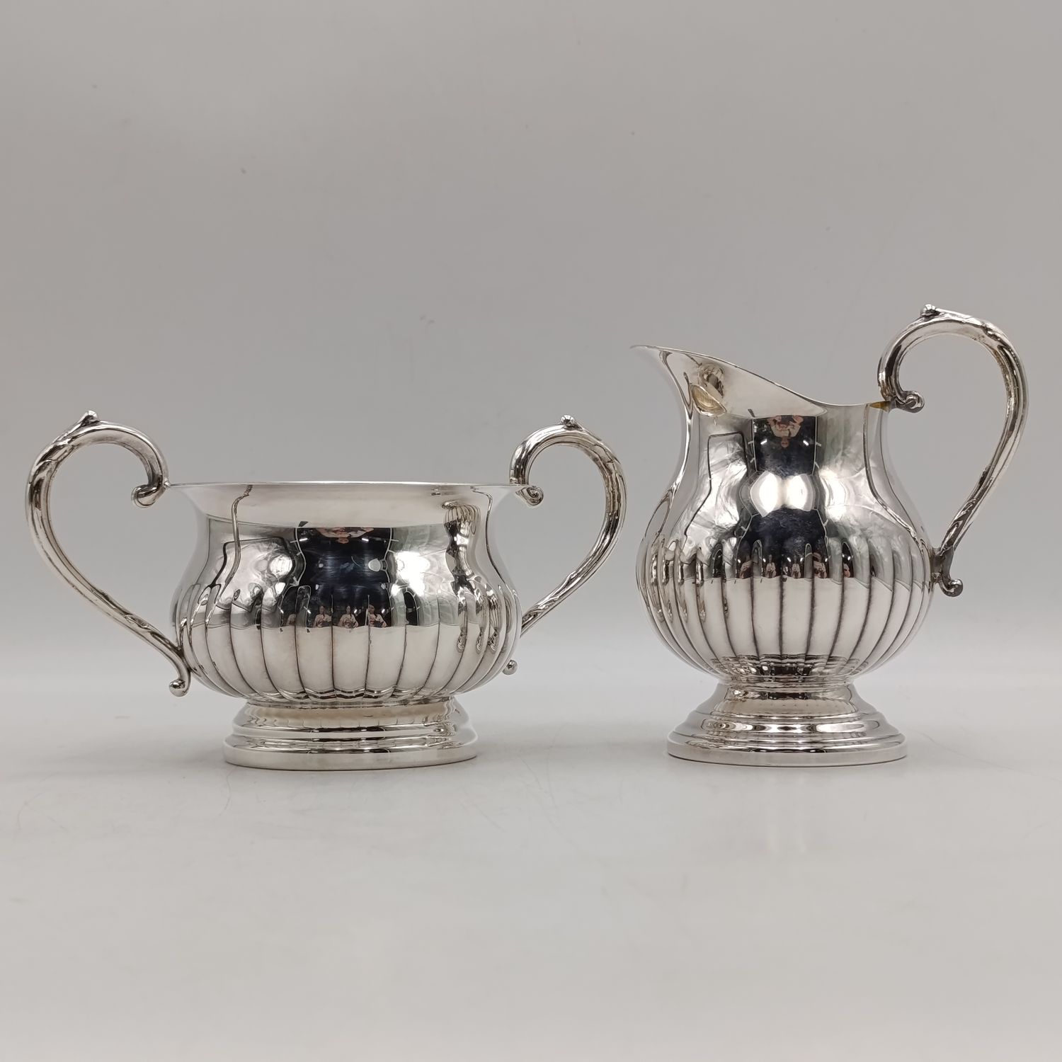 Vintage Silverplated milk jug and sugar bowl