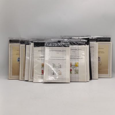 Collection of German Ersttugsblatt collector's stamp sheet 1982 to 1990