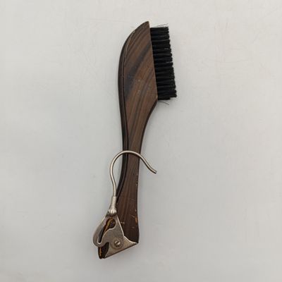 Vintage wooden coat hanger / clothing brush - foldable