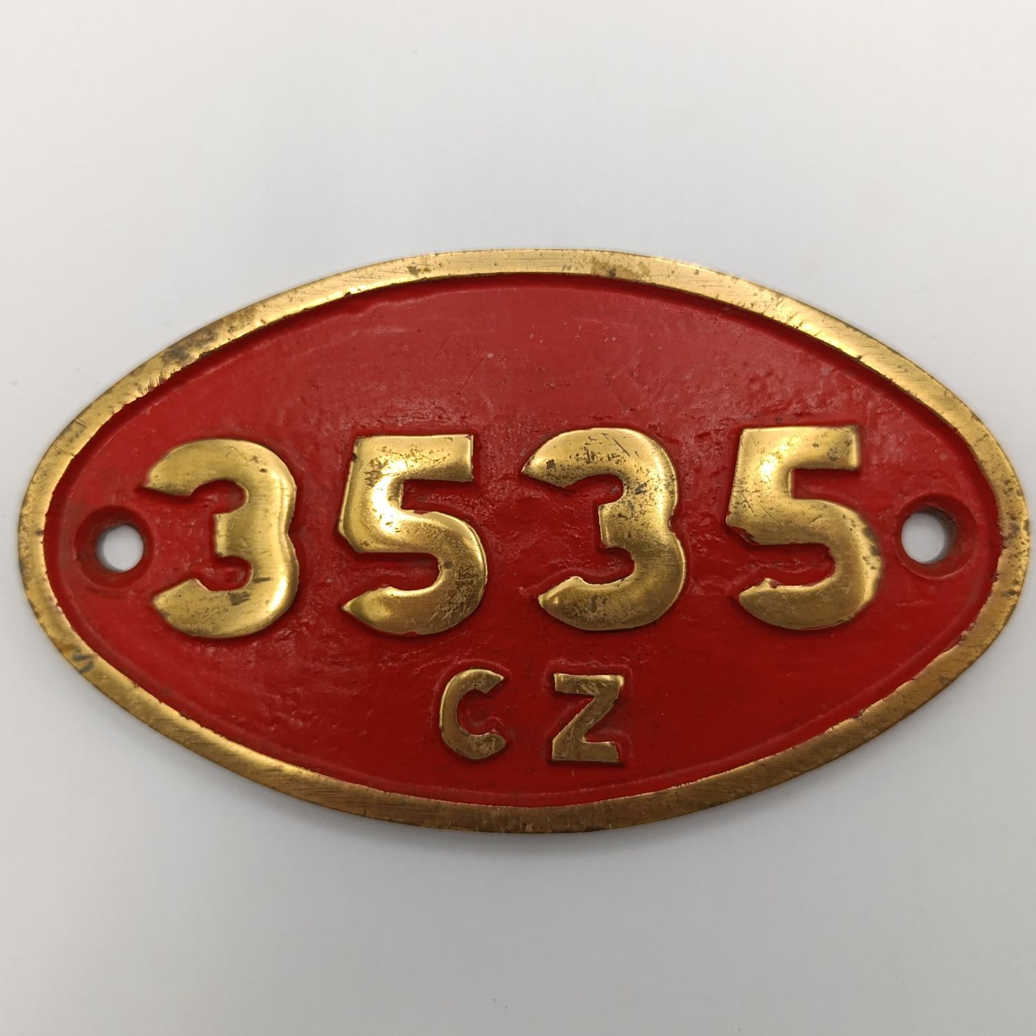 SA Railways Type CZ tander brass plate No. 3535