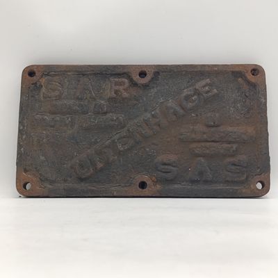 1935 SA Railways Uitenhage cast iron makers plate