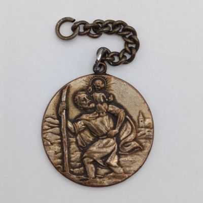 St Christopher bronze medallion