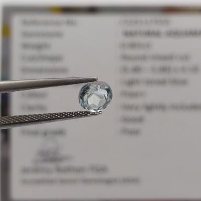 Round mixed Natural Aquamarine of 0,801ct with GEMLAB certificate