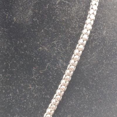 Sterling silver popcorn chain necklace - weighs 15,0g - length 55cm