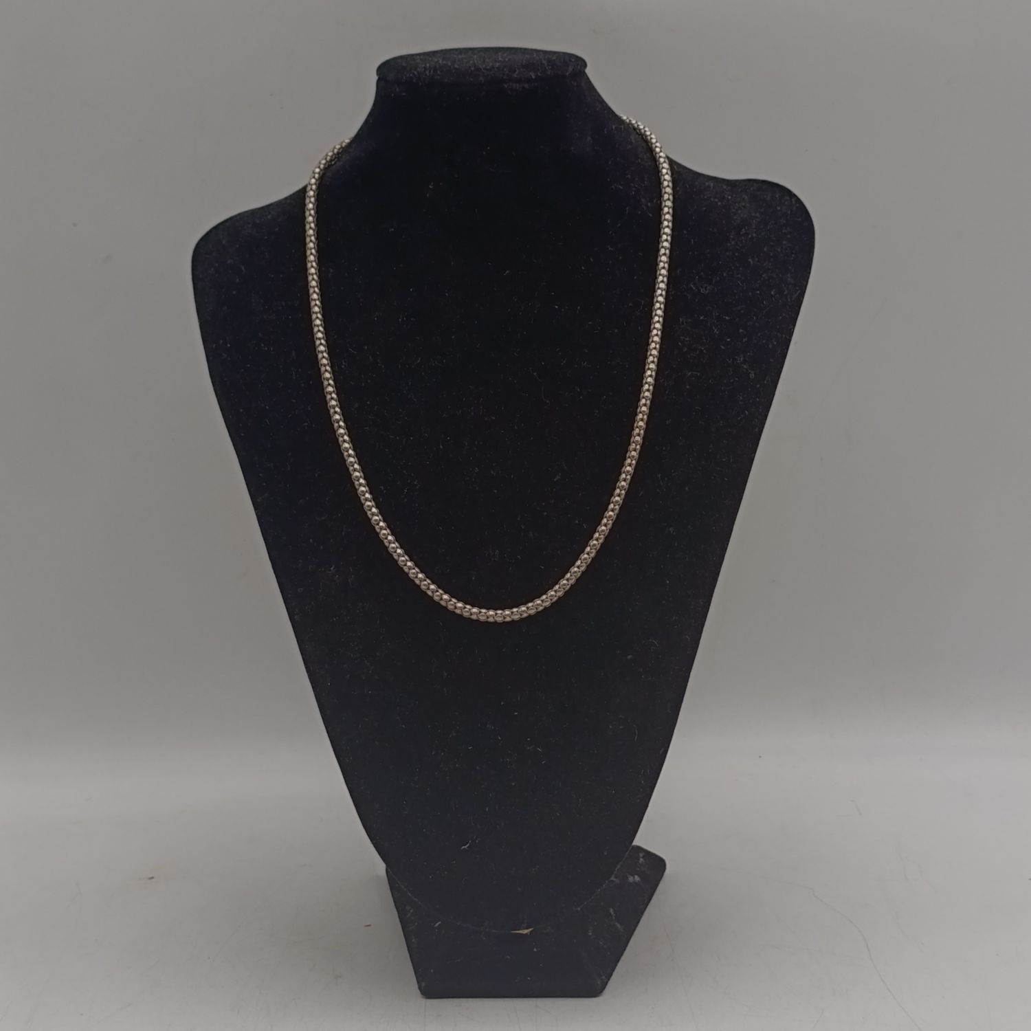 Stelling silver popcorn chain necklace - weighs 15,0g - length 55cm