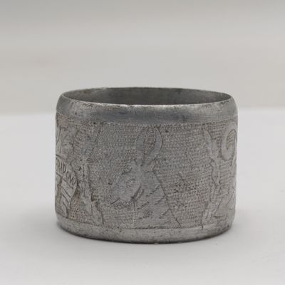 WW2 Prisoner of war trench art napkin ring - Remember POW - Love