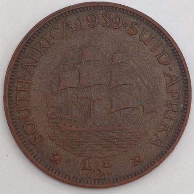 South Africa 1939 fibre half penny