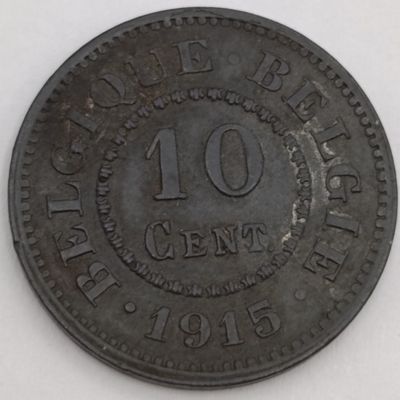 Belgium 1915 Ten Centimes AU+