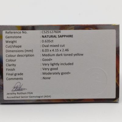 Oval Mixed Natural Sapphire of 0.635ct with GEMLAB Certificate