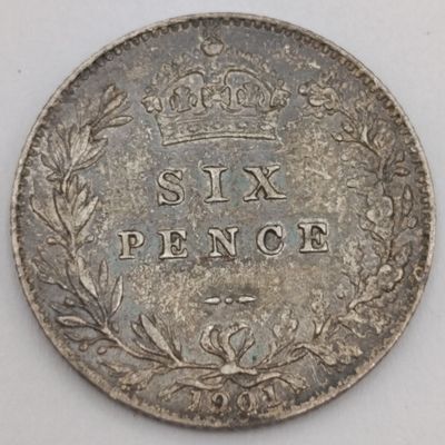 1901 Great Britain six pence uncirculated