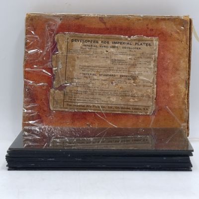 Lot of 12 Antique glass photo negatives - some military and 2 have damage