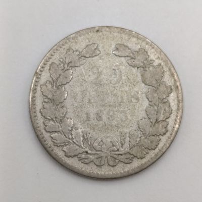 1893 Netherlands Wilhelmina 25 cent - well used