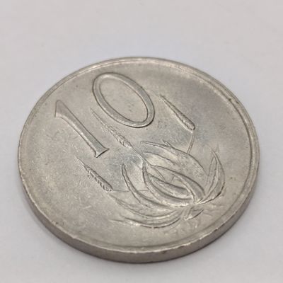 1988 South African ten cent rotated die struck