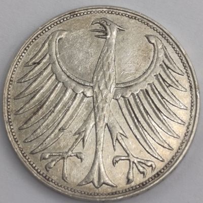 1957 F Germany 5 mark XF