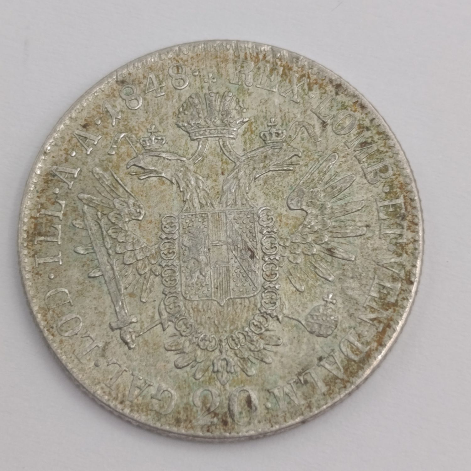 1848 Austria 20 Kreuzer AU+