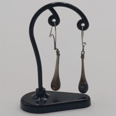 Pair of sterling silver art glass earings