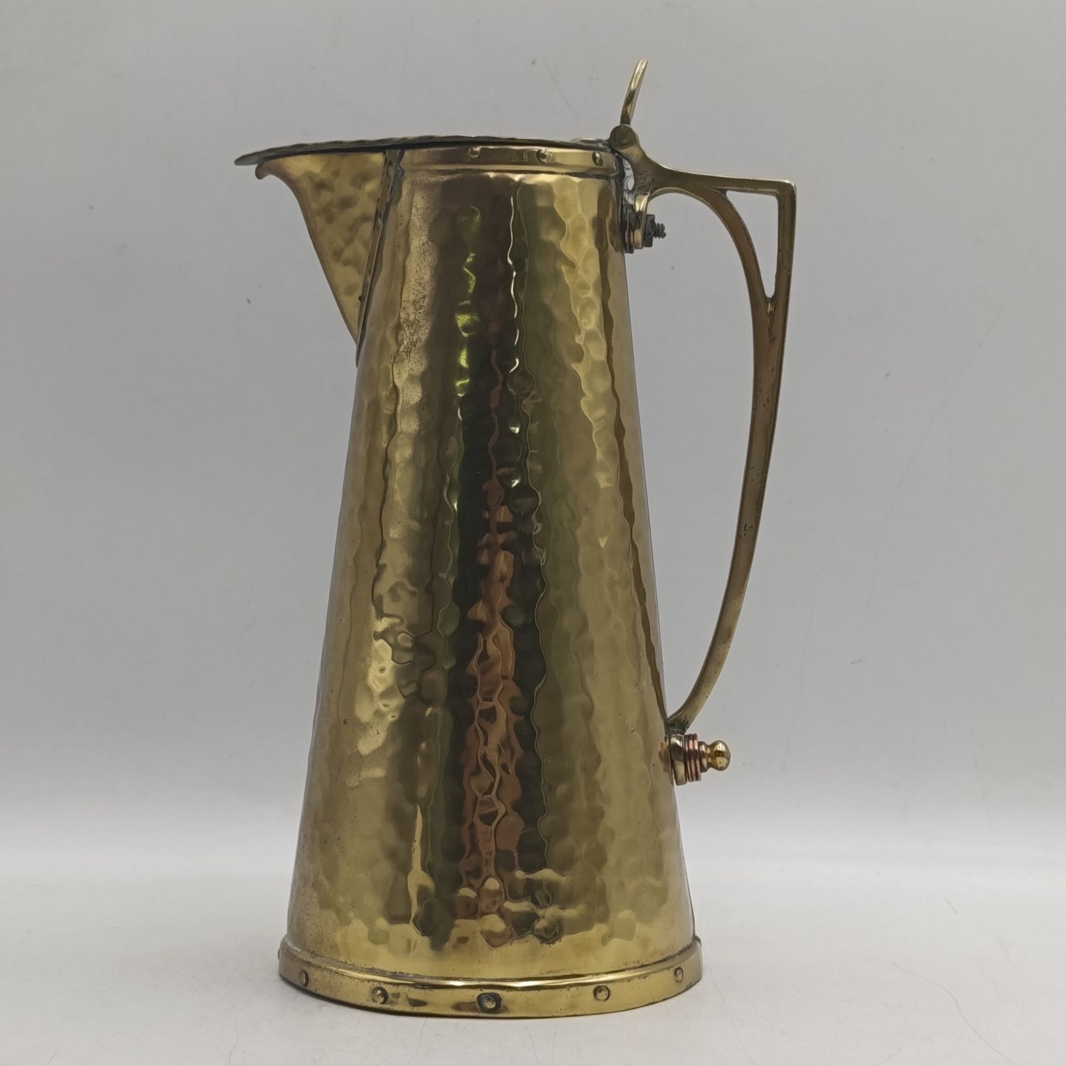 Vintage brass water pitcher with lid