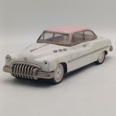 Vintage 1950's Buick Sedan tinplate friction toy car - some some pieces missing