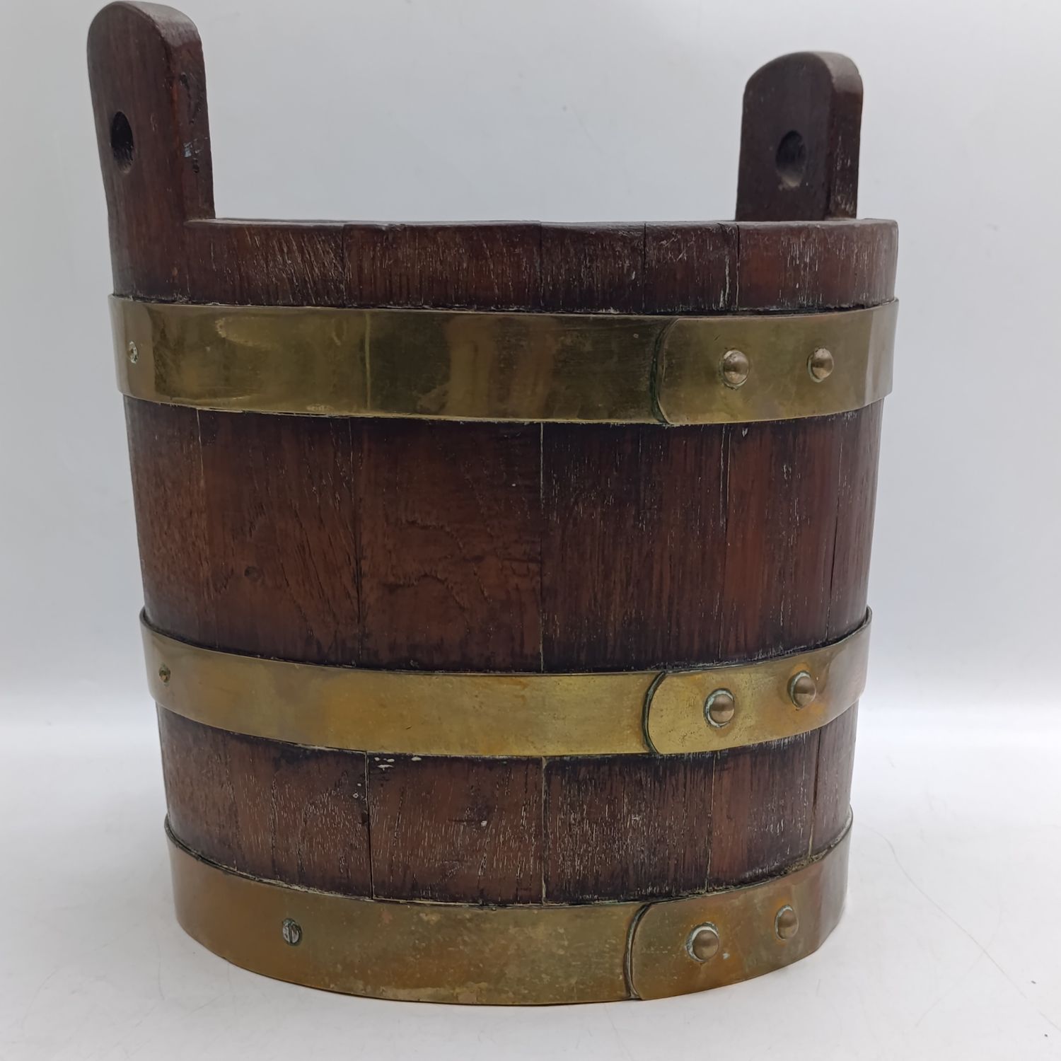 Antique brass bound Cape teak bucket