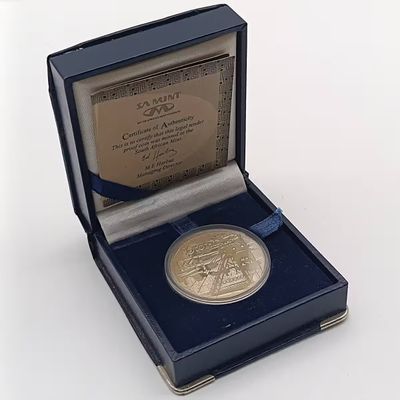 1999 South Africa silver proof Protea Series Gold Mining R1 - in box