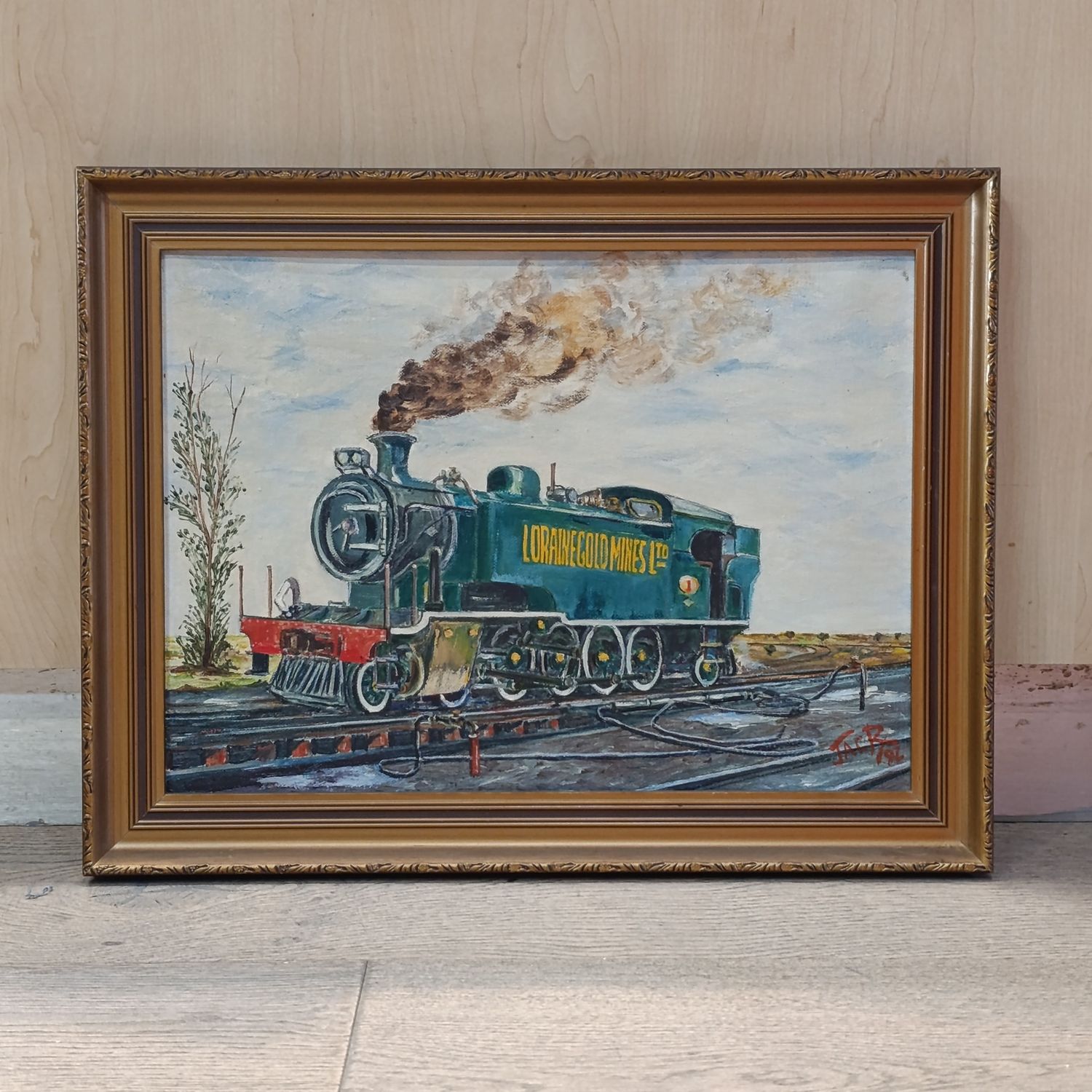 Beautiful oil painting of North British Railway Locomotive by artist JAC Robinson