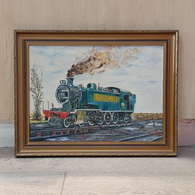 Beautiful oil painting of North British Railway Locomotive by artist JAC Robinson