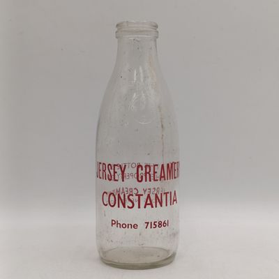 Vintage Jersey Creamer Constantia glass milk bottle