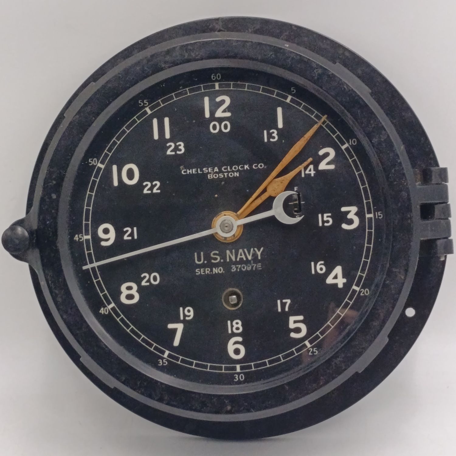 WW2 US Navy Ship's clock by Chelsea Clock co . Boston - not working