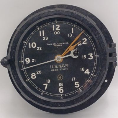 WW2 US Navy Ship's clock by Chelsea Clock co . Boston - not working