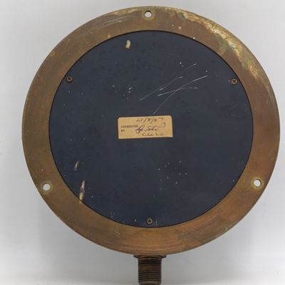 Vintage brass pressure gauge - possibly for a steam train