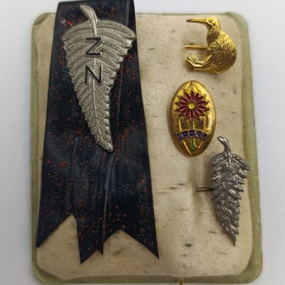 Lot of 4 vintage 1950's Rugby badges - belonged to Popeye Strydom