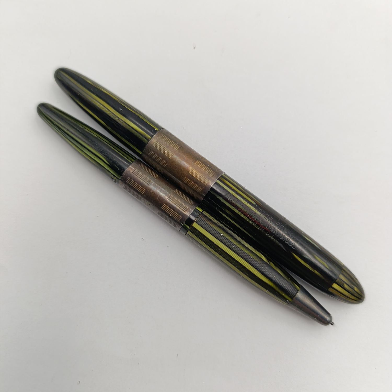 Vintage Shaeffer Lifetime tuckaway 14kt nib fountain pen and pencil set