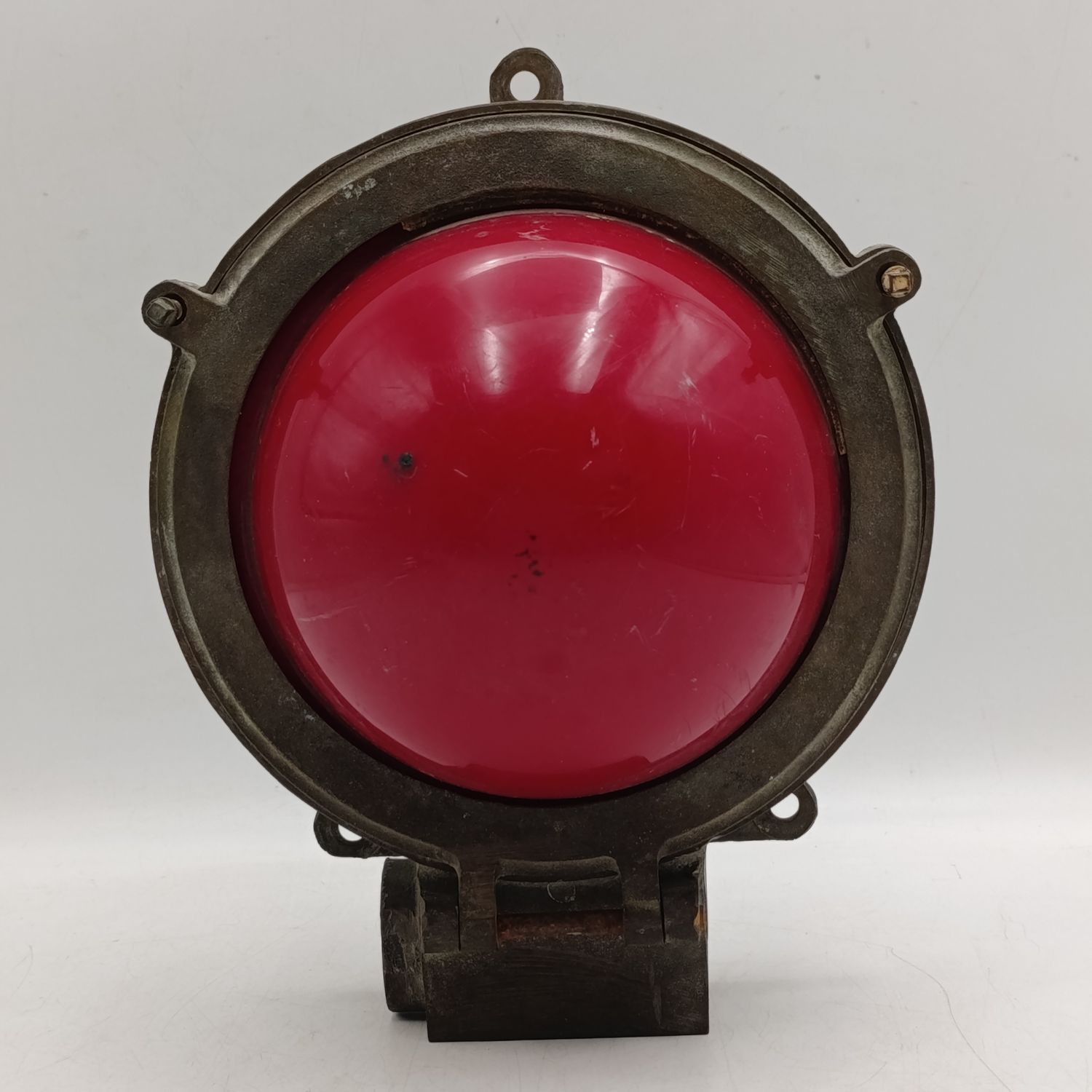 Vintage brass submarine engine room red light