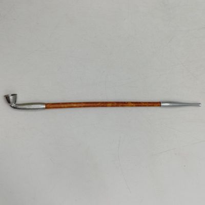 Vintage Hong Kong bamboo and metal opium smoking pipe