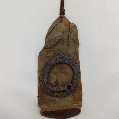 WW2 Military Disston folding chain saw blade in pouch - no handles