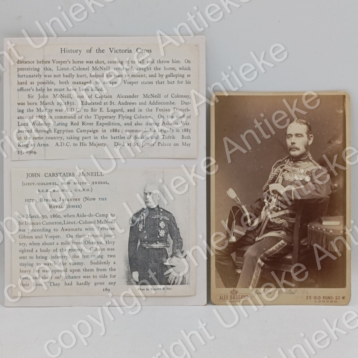 Antique Original photo of General Sir Jhon Mc Niel - Victoria Cross recipient