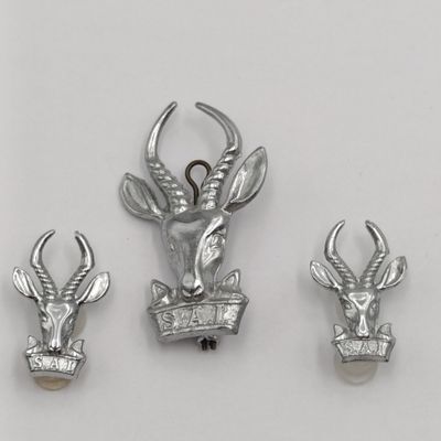 SA Infantry cap and collar badges set