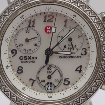Michele CSX 33 Diamond ladies quartz chronograph watch - working
