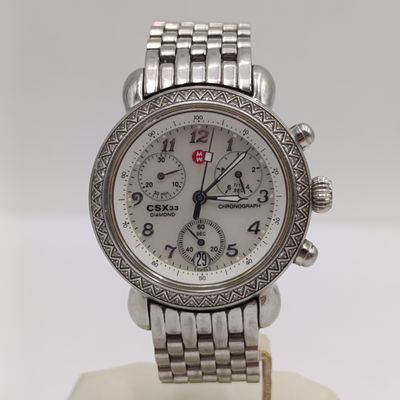 Michele CSX 33 Diamond ladies quartz chronograph watch - working