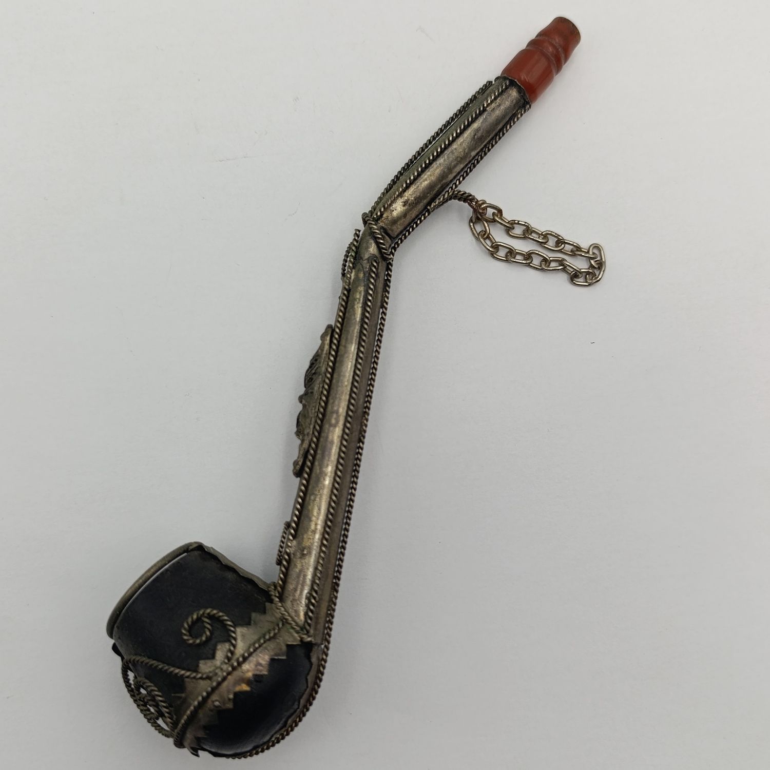 Vintage Filigree Oriental-styled smoking pipe