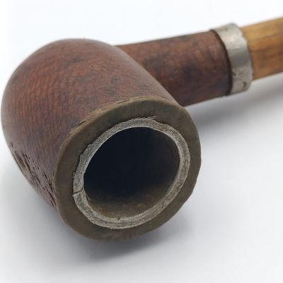 Vintage wood and metal smoking pipe