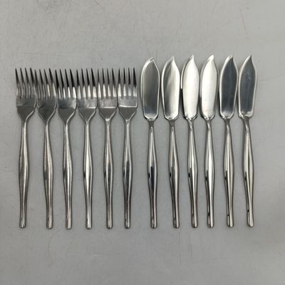 Set of 6 Stainless fish knives and forks
