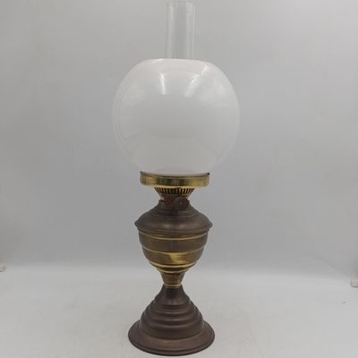 Vintage Duplex oil lantern with glass funnel and glass shade