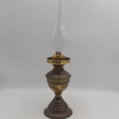 Vintage Duplex oil lantern with glass funnel and glass shade