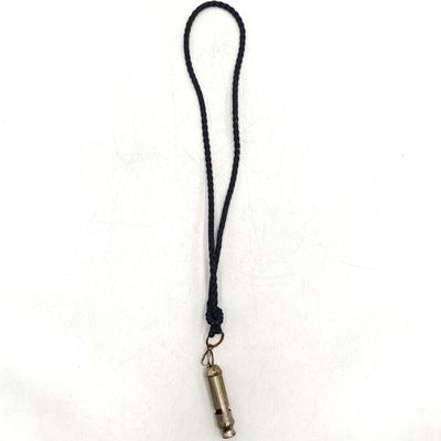 Vintage leather lanyard with police whistle