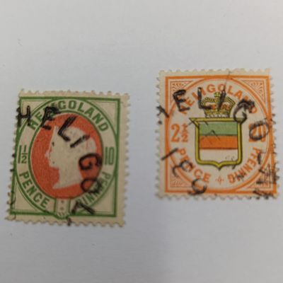 Heligoland 10pf and 20pf (SG 15) stamps - used