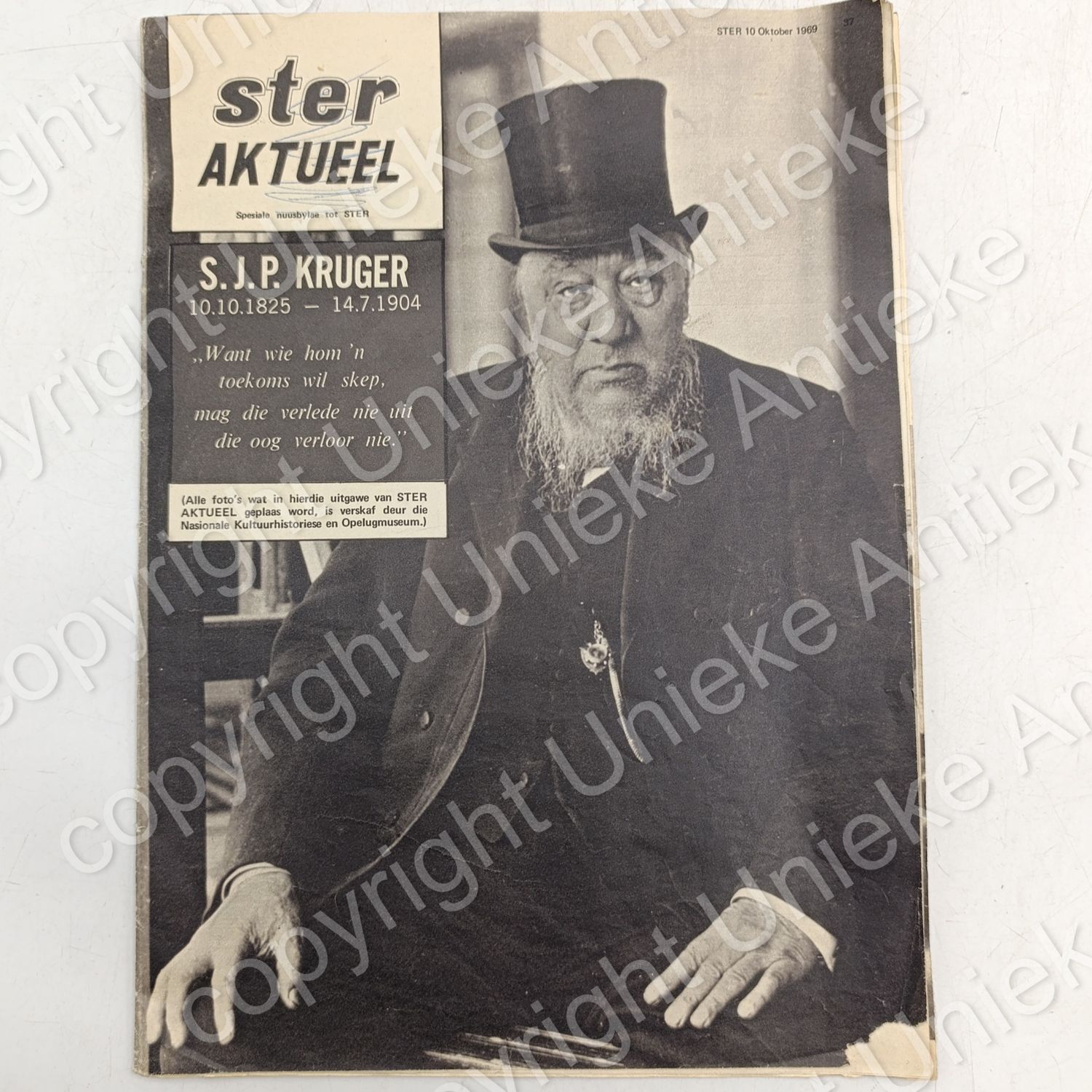 Ster Aktueel magazine - SJP Kruger 10.10.1825 - 14.7.1904 - issued 10 Oktober 1969